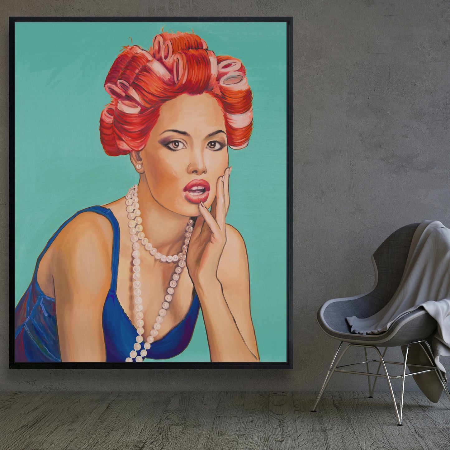 Pin-Up Girl Canvas | Retro Bedroom Decor | Framed Wall Art