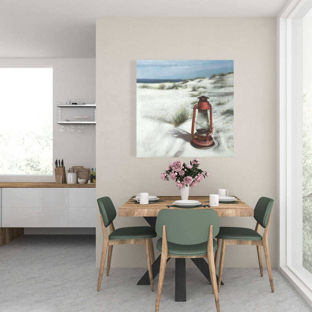 Toile Lanterne sur la plage | Décoration de salle de bain marine