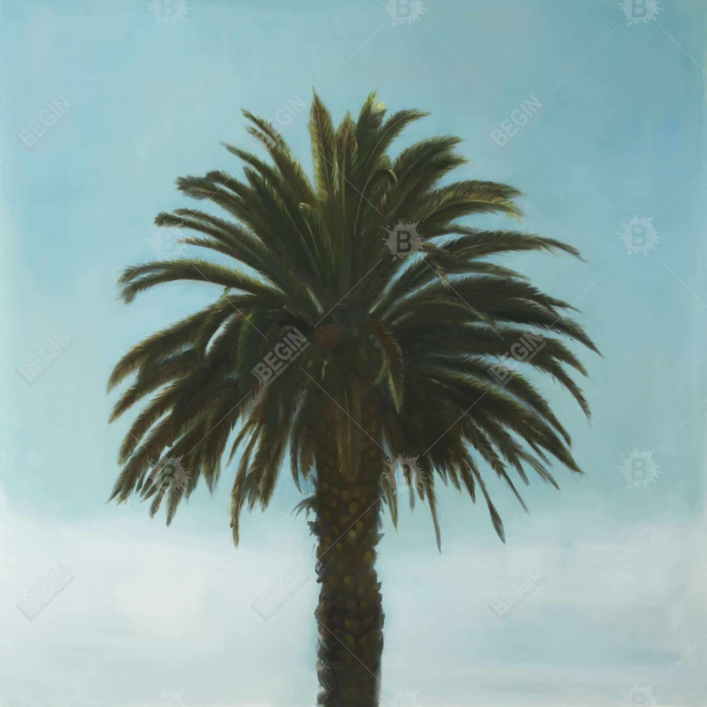 Tropical Palm Bedroom Blue Trees Canvas | Home Decor Art