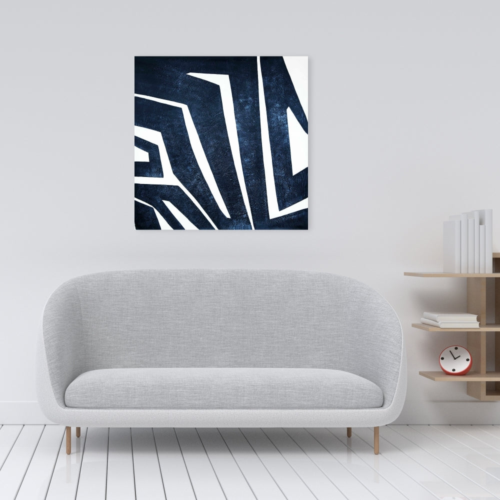 Blue Labyrinth Canvas | Classic Blue Wall Art for Home Decor