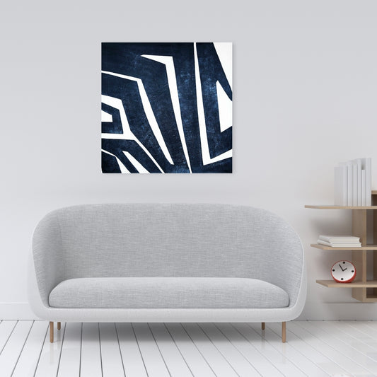 Toile Labyrinthe bleu | Décoration murale bleue classique