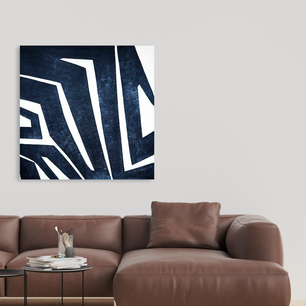 Blue Labyrinth Canvas | Classic Blue Wall Art for Home Decor
