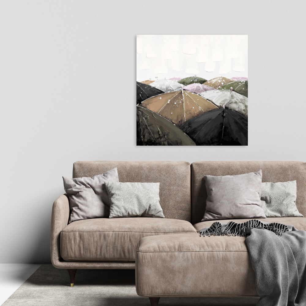 Pink Contemporary Canvas - Spring Showers Home Decor Art