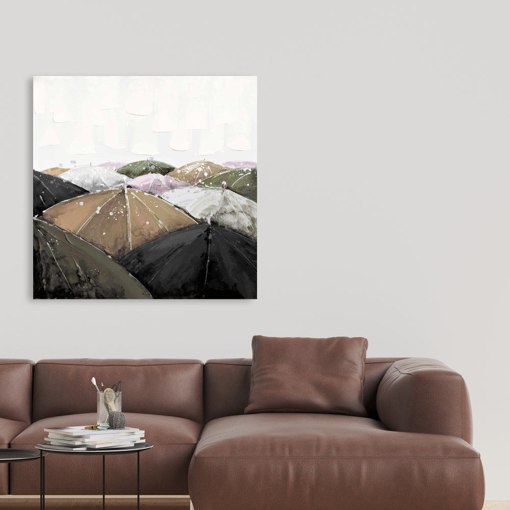 Pink Contemporary Canvas - Spring Showers Home Decor Art