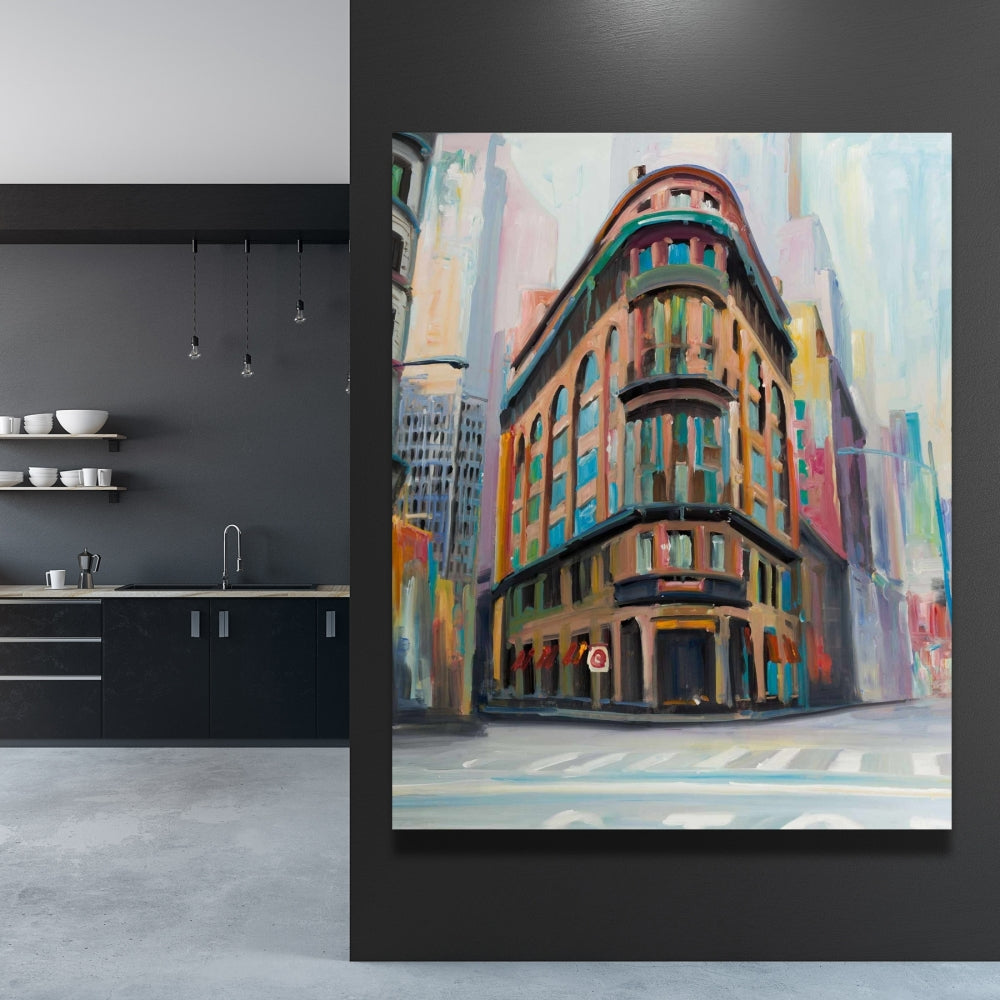 Contemporary Cities Blue Canvas - New York Architecture Decor