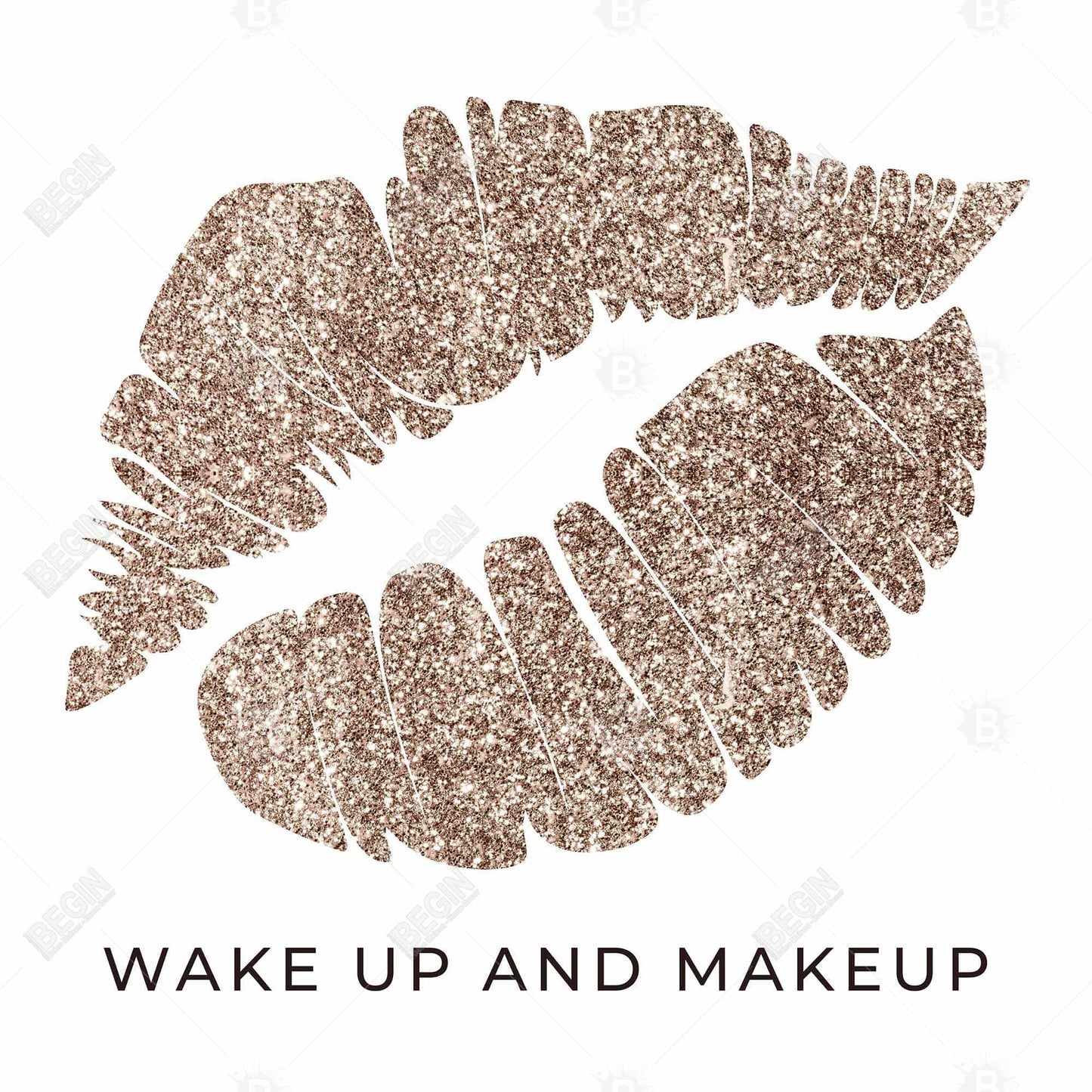 Wake Up and Makeup Retro Gold Canvas | Bedroom Home Decor