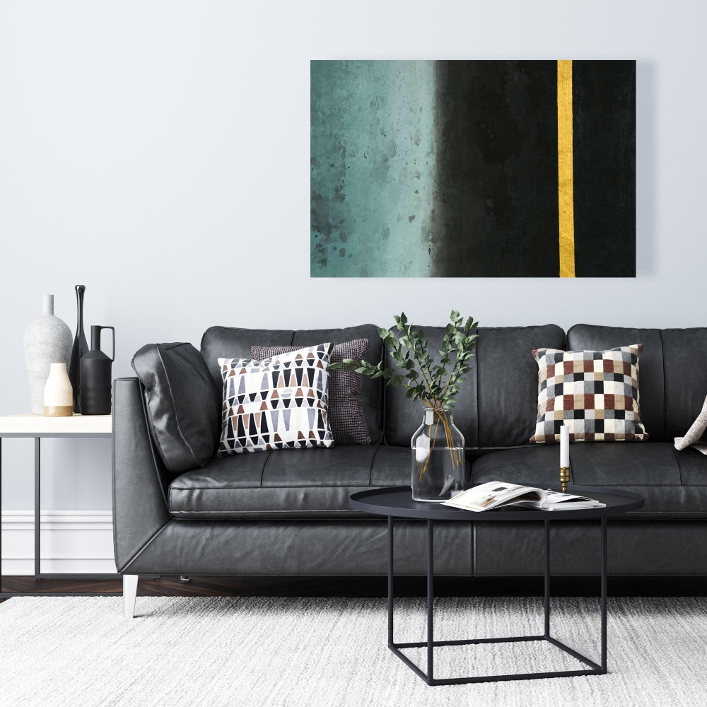 Twilight Minimalist Bathroom Black Canvas | Home Decor Art