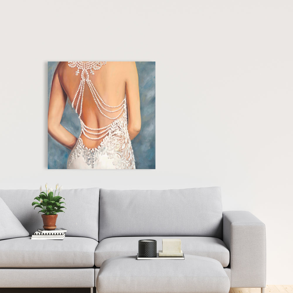 Wedding Dress Canvas - Blue Romantic Clothes Home Decor