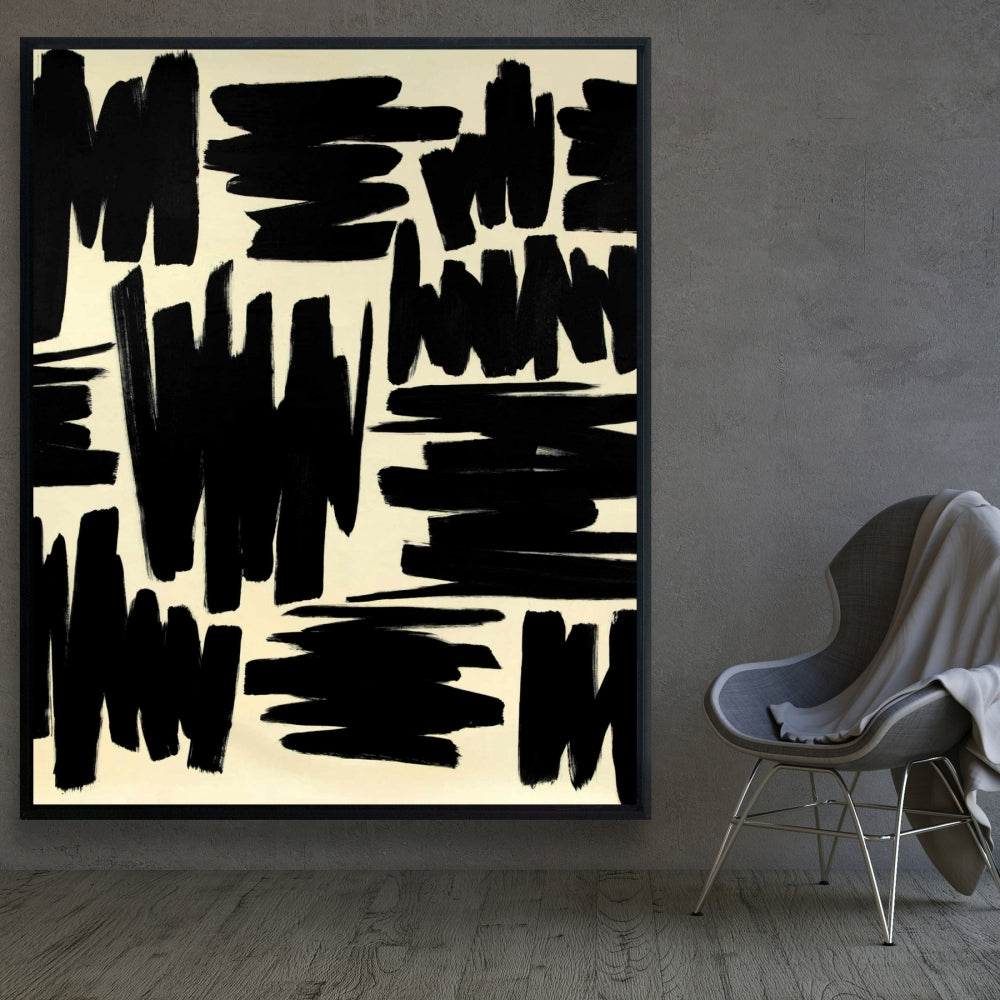 Toile à rayures déconstruites | Décoration d'intérieur abstraite