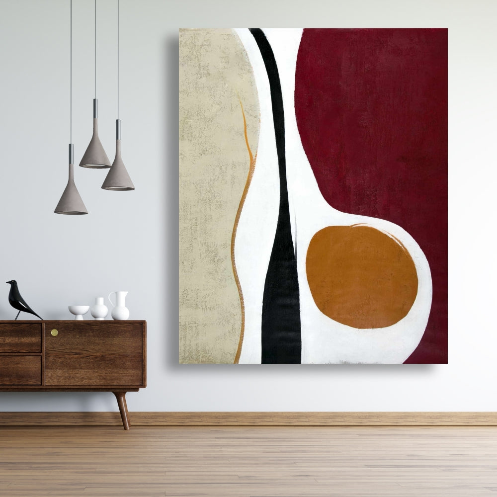 Retro Livingroom Red Canvas Multiform | Home Decor Art