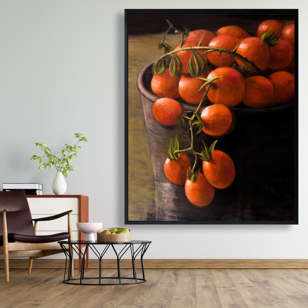 Toile « Seau de tomates cerises » | Décoration murale pour cuisine