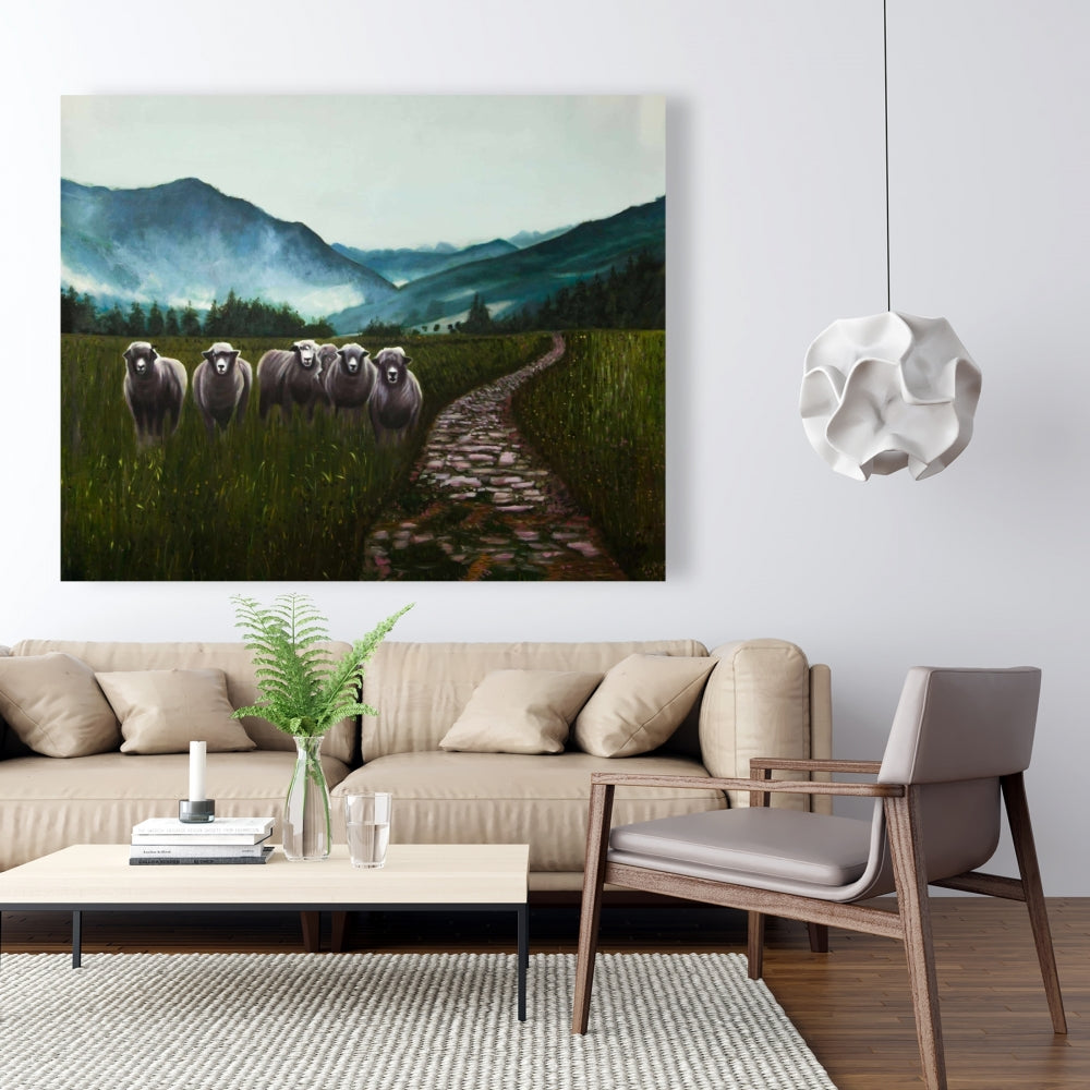 Sheep in the Countryside Canvas | Farm Animal Home Decor