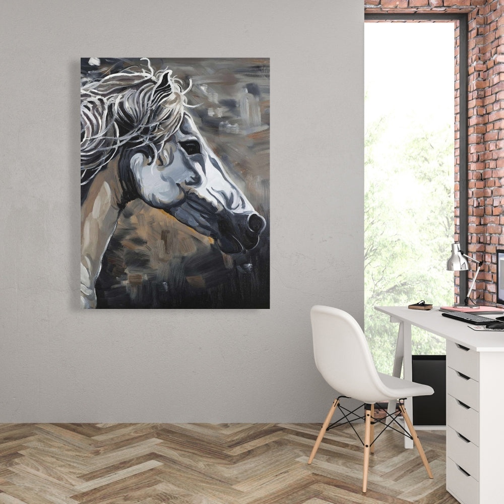 Wild Horse Canvas Print | Farm Animal Wall Art Home Decor