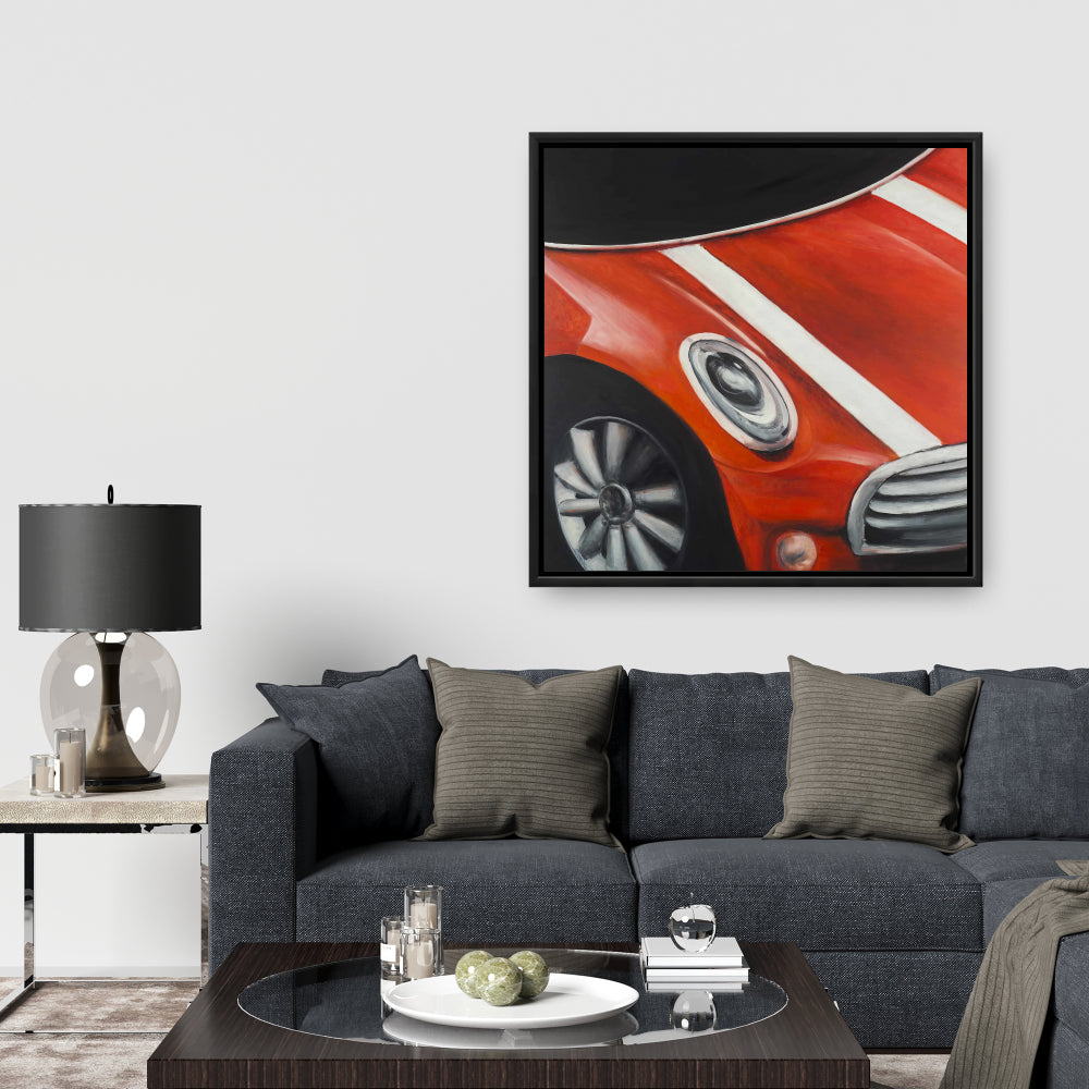 Toile encadrée Voiture rouge | Décoration d'intérieur | Art du transport