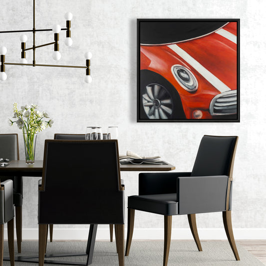 Red Car Framed Canvas | Home Decor | Transportation Art