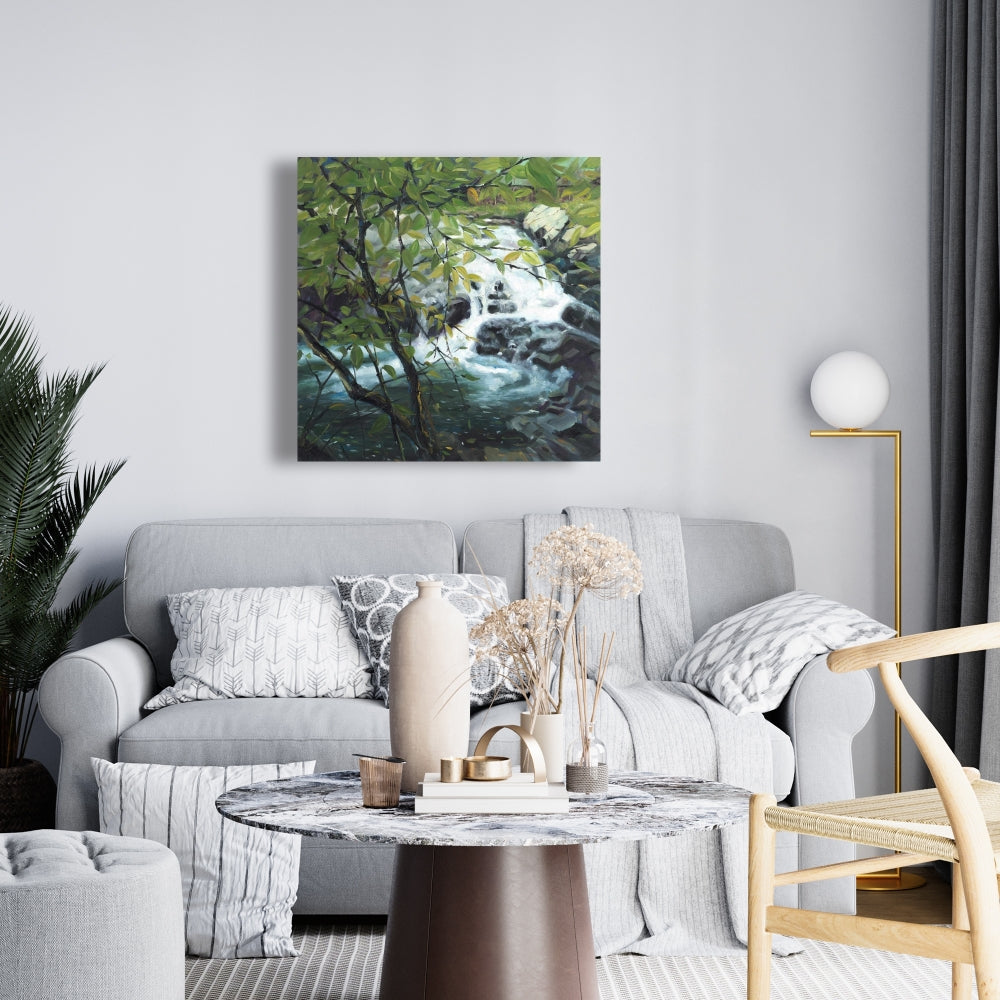 Peaceful Fall Canvas - Trees Gray Contemporary Home Decor