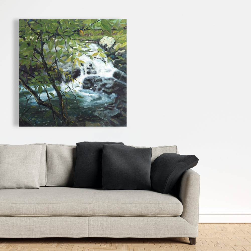 Peaceful Fall Canvas - Trees Gray Contemporary Home Decor