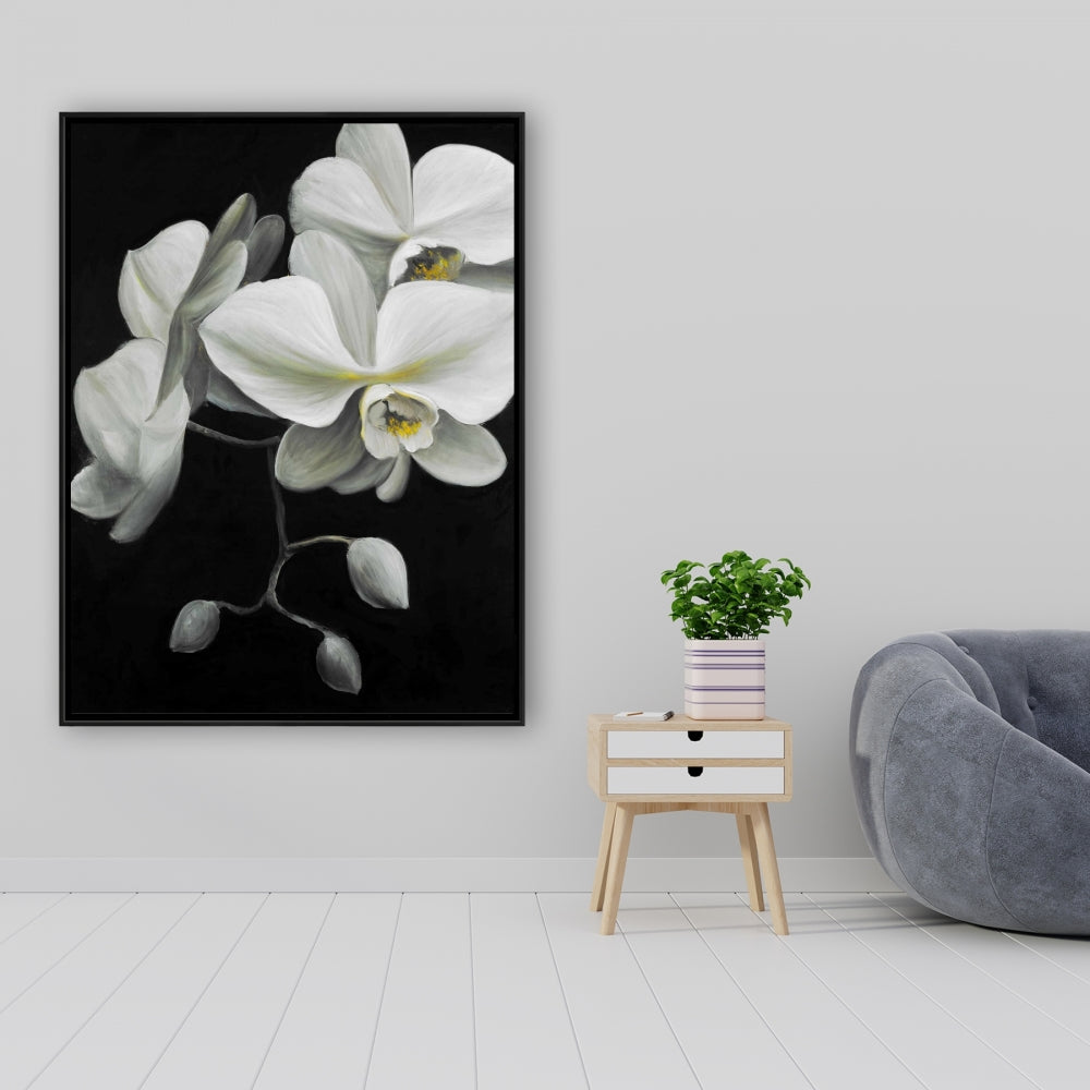 Toile Orchidées blanches | Décoration florale et botanique pour chambre