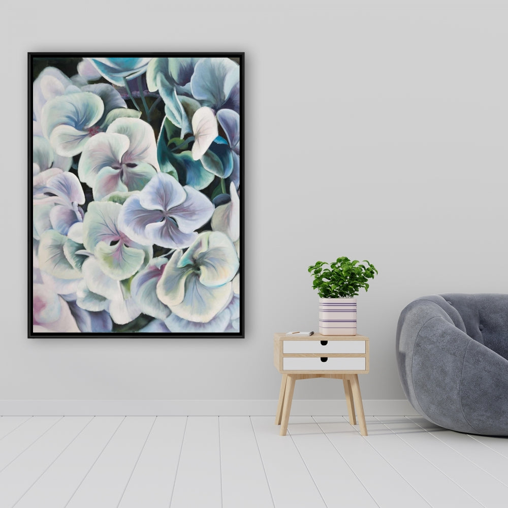 Colorful Hydrangea Flowers Canvas - Purple Rustic Bedroom Decor