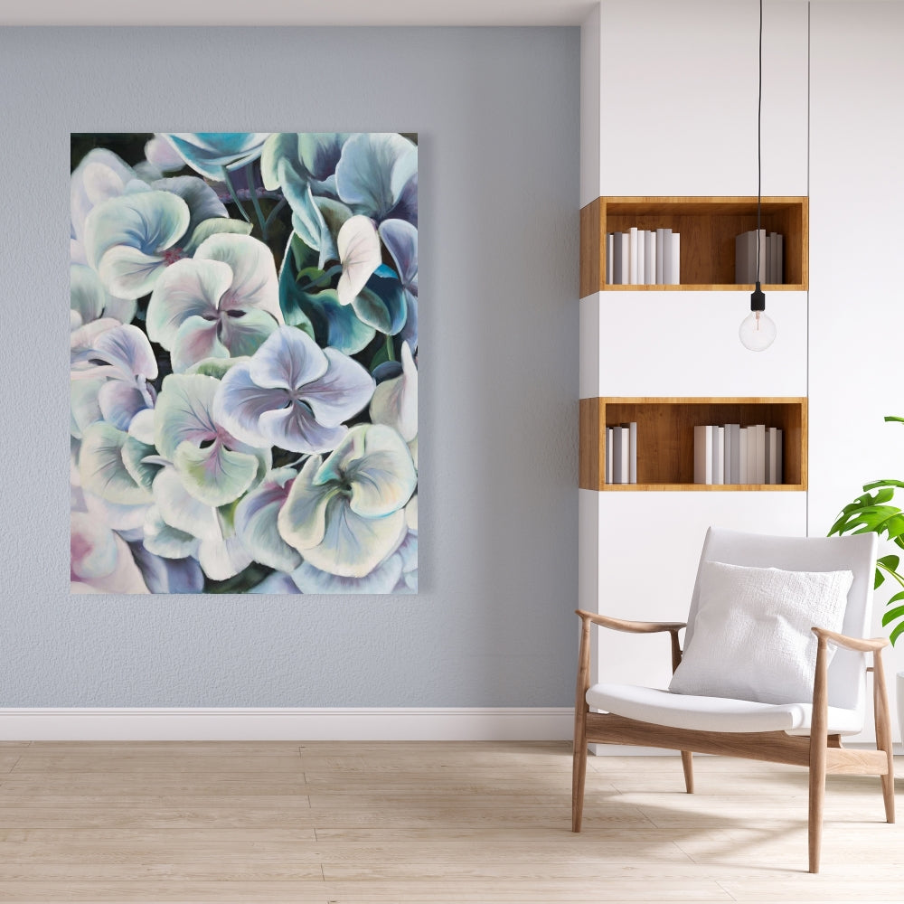 Rustic Bedroom Purple Canvas - Colorful Hydrangea Flowers Decor