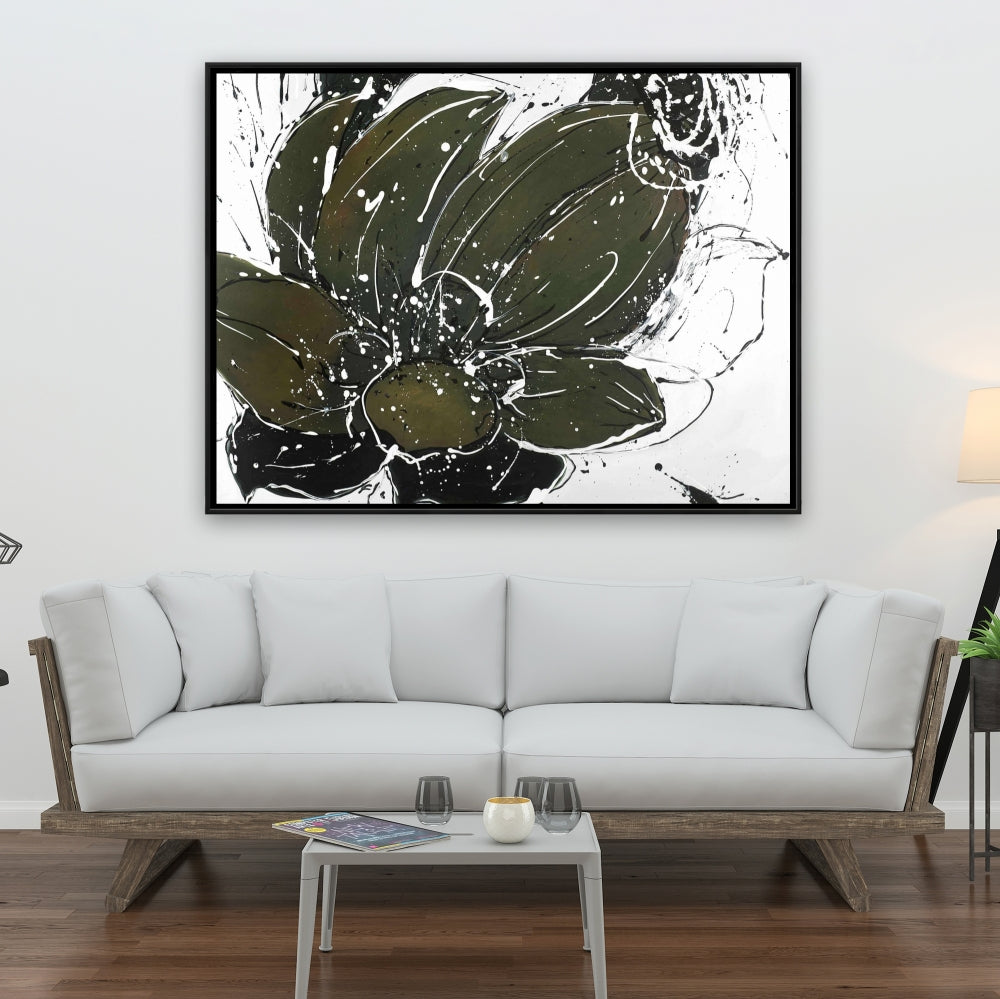 White Bedroom Botanical Canvas - Abstract Flower Home Decor