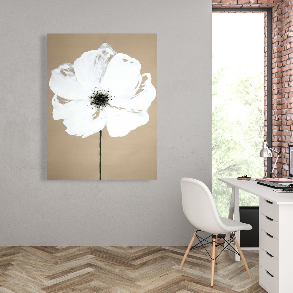White Bedroom Hygge Canvas - Abstract Color Splash Flower Decor