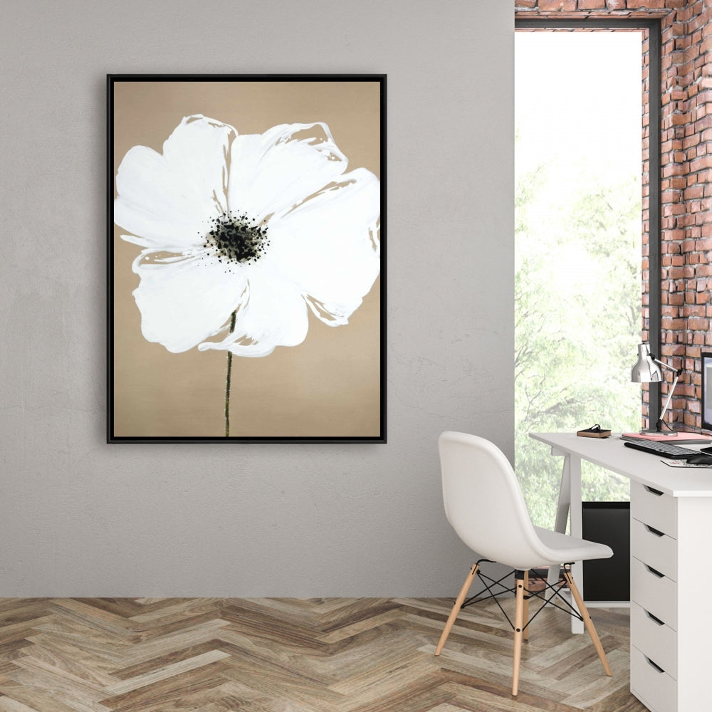 Abstract Color Splash Petals Flower Canvas - White Frame Decor