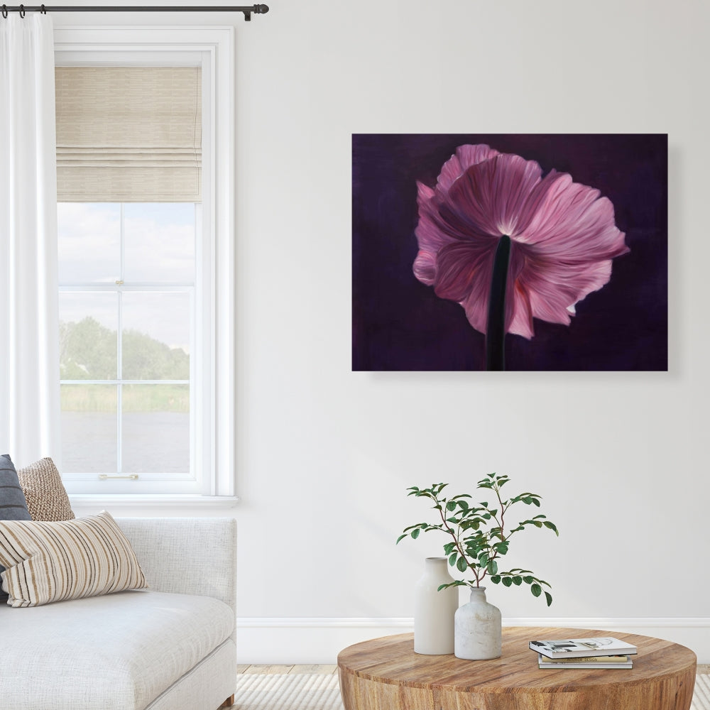 Purple Petals Canvas - Minimalist Bedroom Decor | Home Art