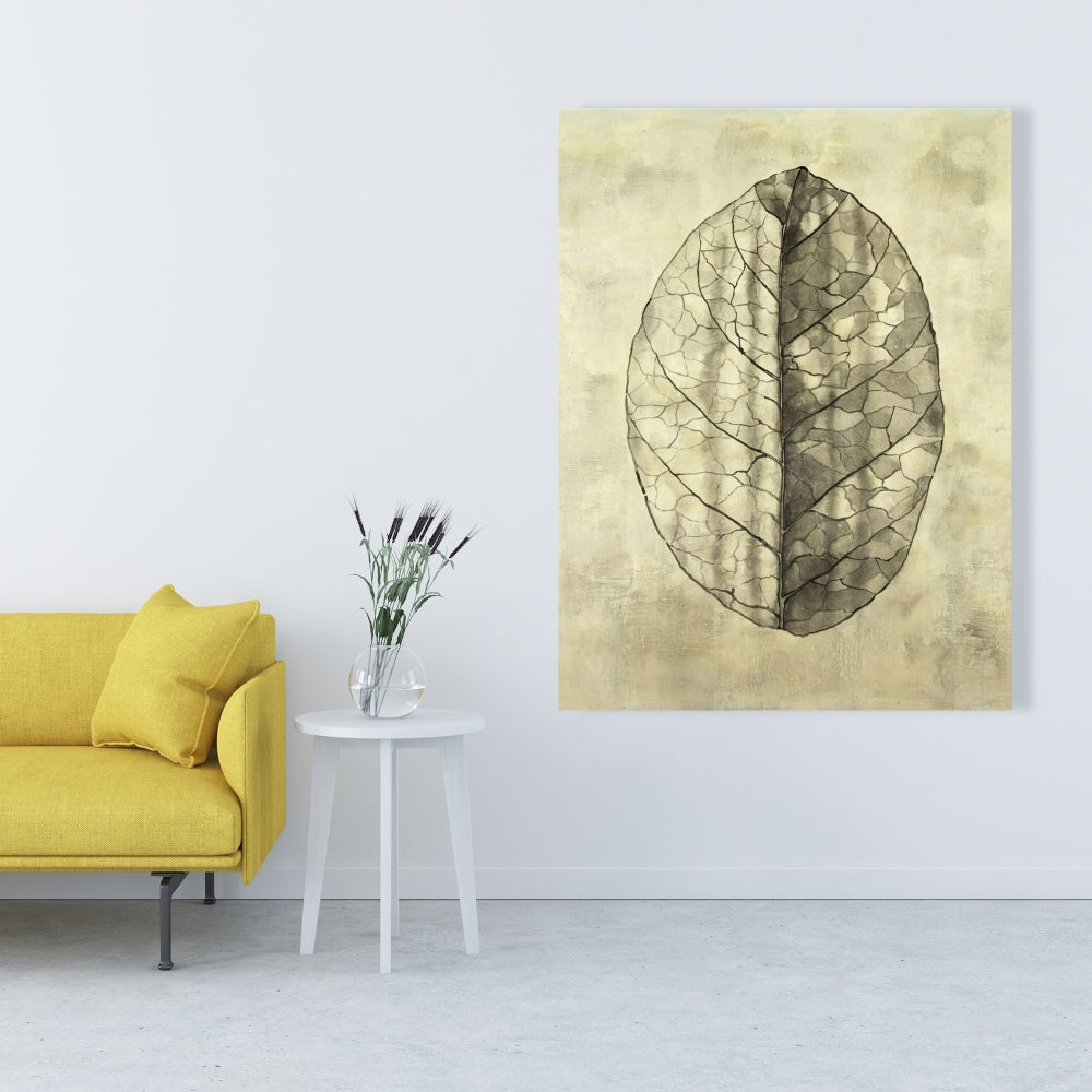 Translucent Minimalist Leaves Canvas | Botanical Home Decor
