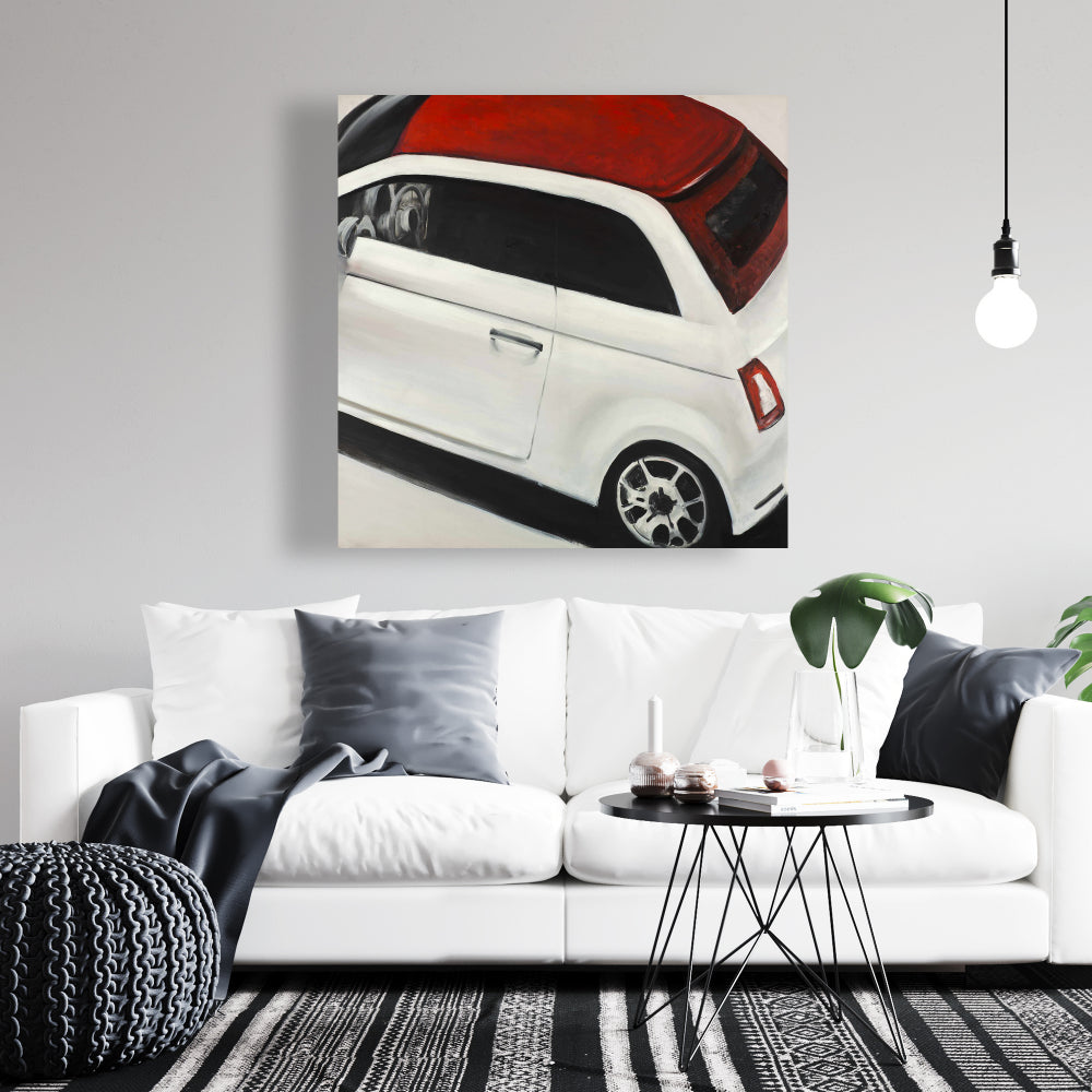 Italian Red and White Car Canvas | Home Decor Wall Art