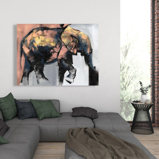 Beautiful Elephant Canvas - Contemporary Gray Home Decor
