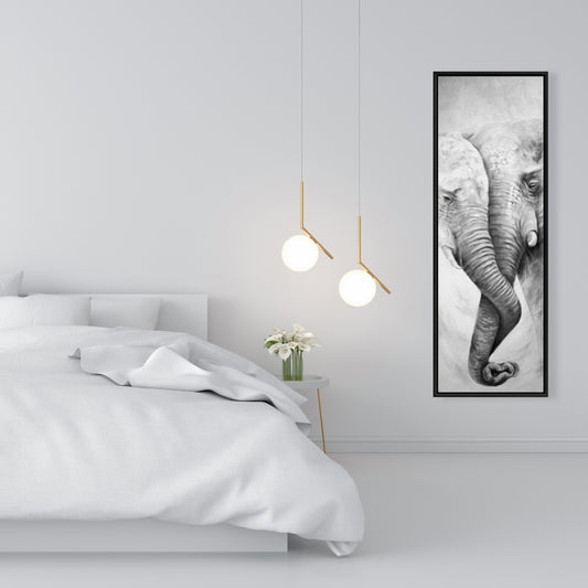 Toile encadrée « Éléphants ensemble » | Décoration murale