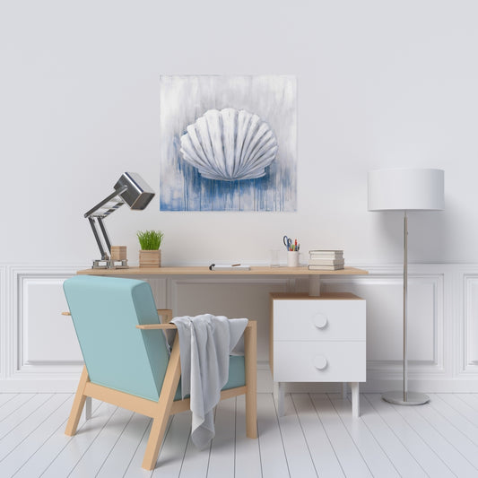 Blue Feston Shell Marine Canvas - Sea Classic Home Decor
