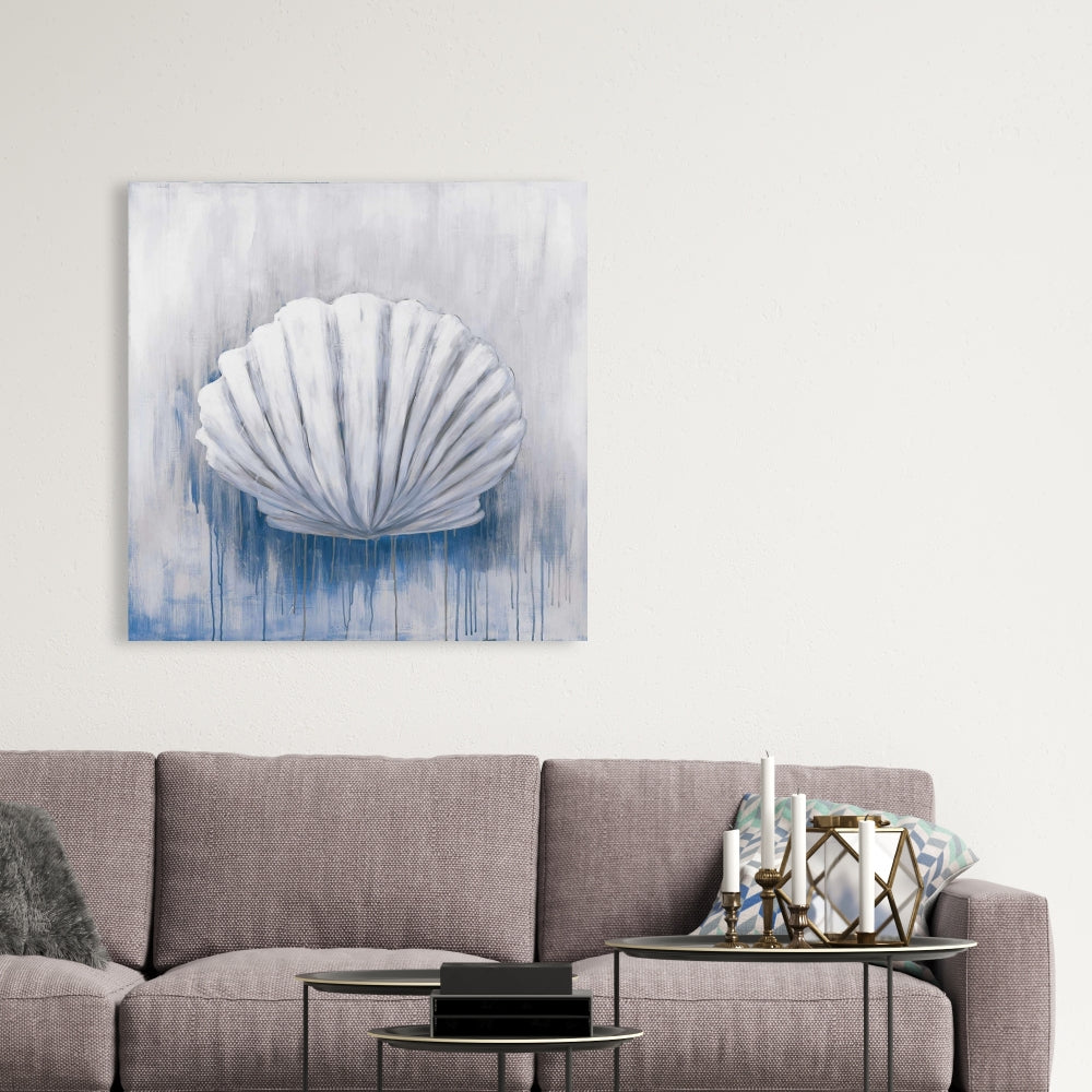 Blue Feston Shell Marine Canvas - Sea Classic Home Decor