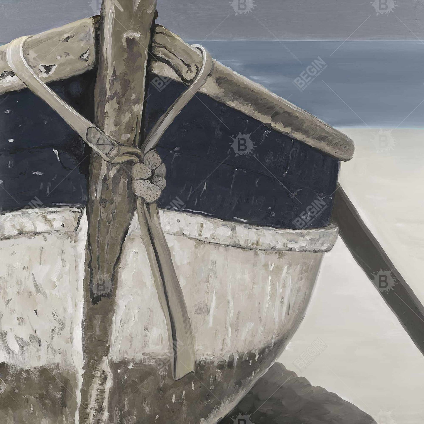 Toile Bateau bleu marine | Décoration murale nautique pour salle de bain