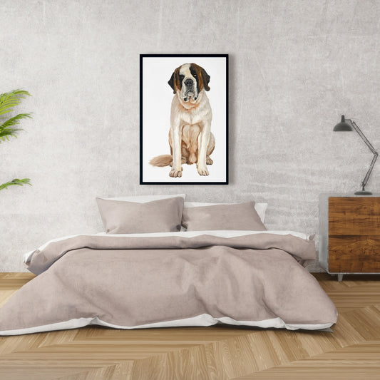 Saint Bernard Brown Pet Canvas | Framed Home Decor Art
