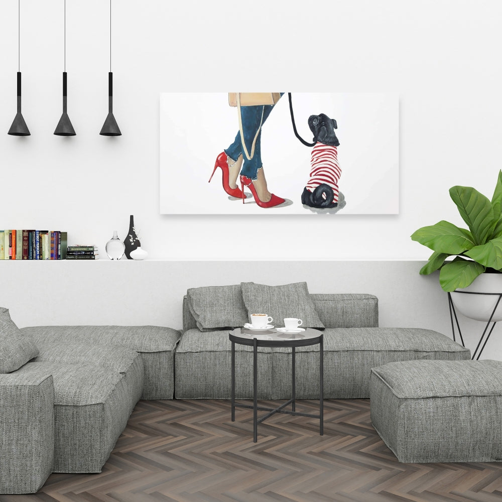 Blue Best Friends Fashion Canvas - Home Decor for Pet Lovers