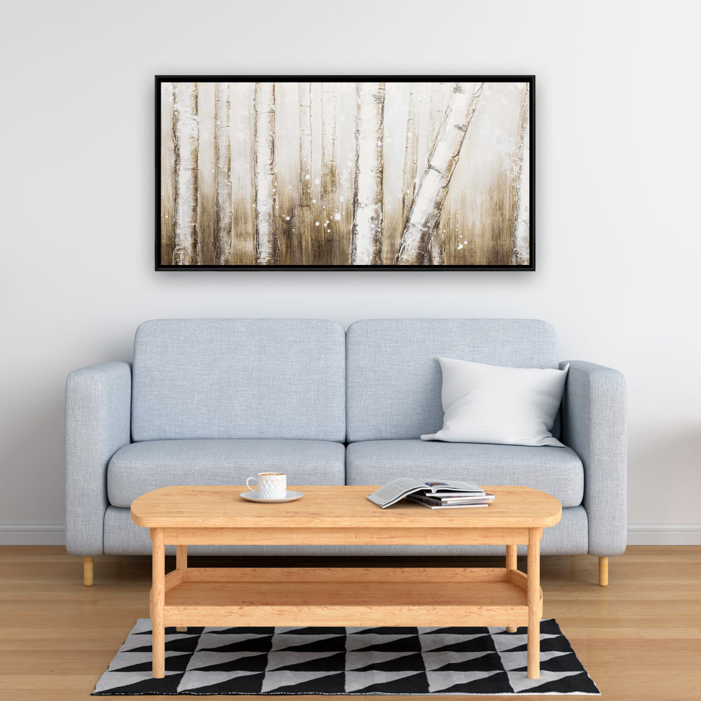 Toile texturée abstraite « Forêt » | Décoration de chambre avec arbres