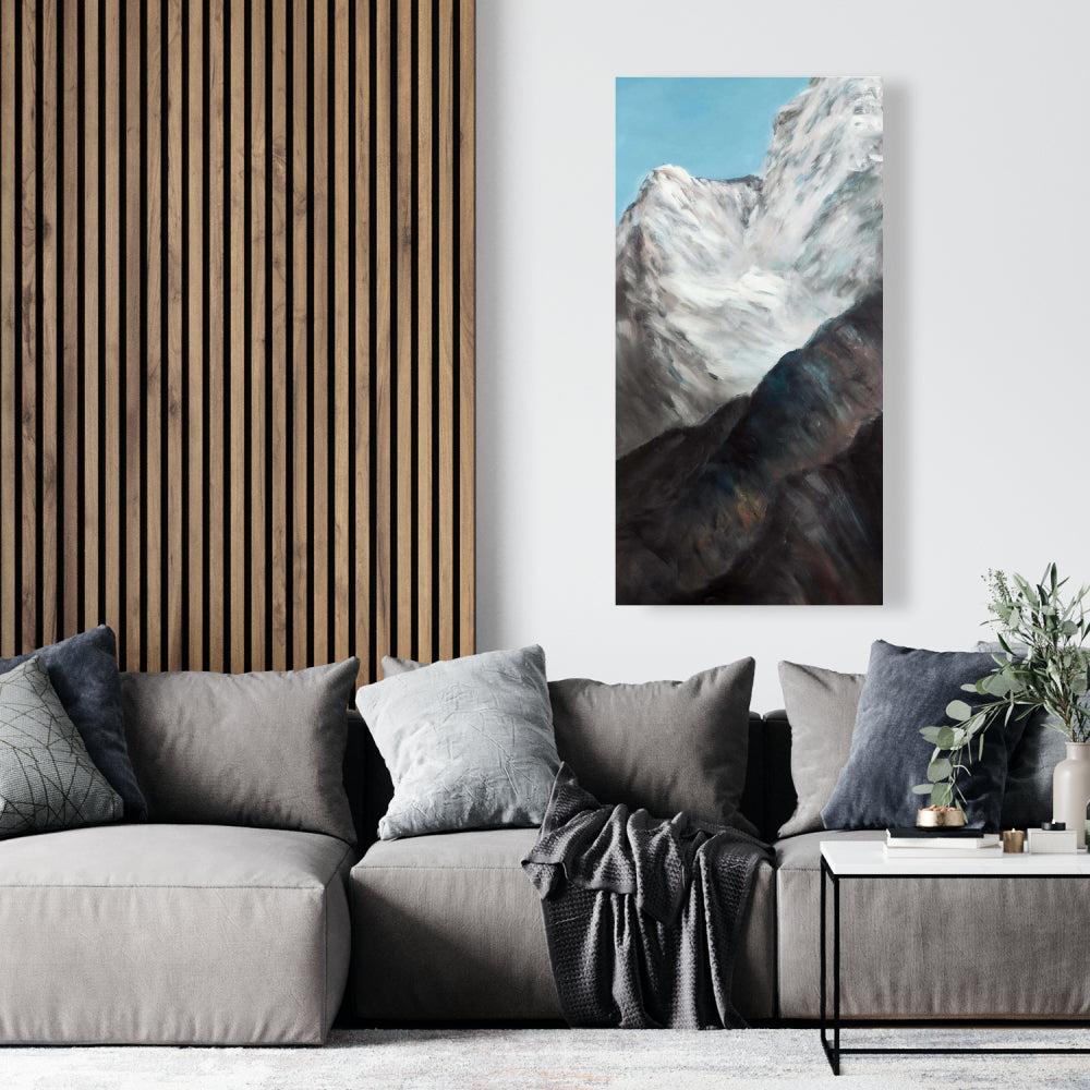 Emblematic Himalayan Peaks Blue Canvas - Contemporary Decor