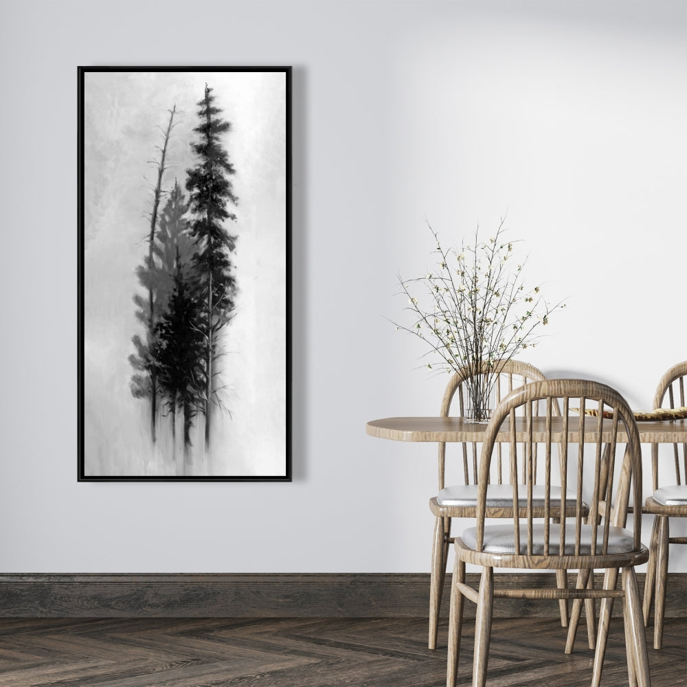 Silhouette of Trees Canvas | White Trees Framed Wall Art Decor