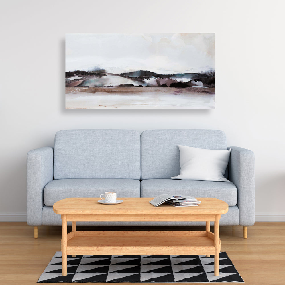 Watercolor Mountains Canvas - Landscapes Contemporary Trees Decor