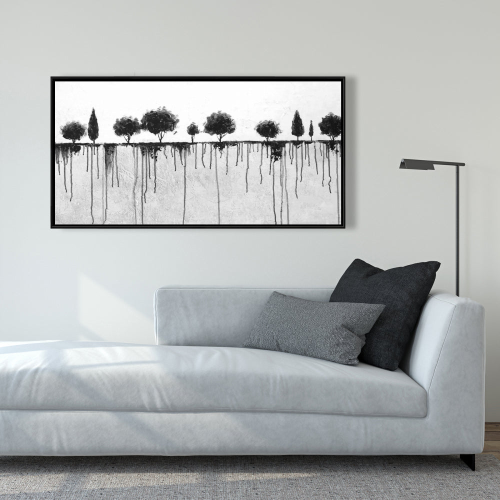 Ink Bleeding Trees Canvas | Framed Art for Bedroom Decor