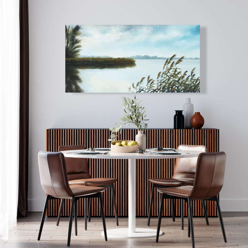 Quiet Lake Bedroom Trees Coastal Canvas | Home Decor Art