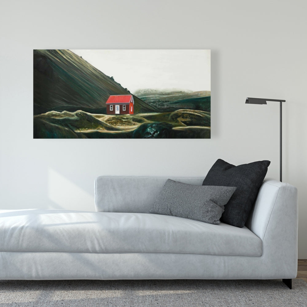 Isolated Shack Rustic Canvas - Brown Building Home Decor