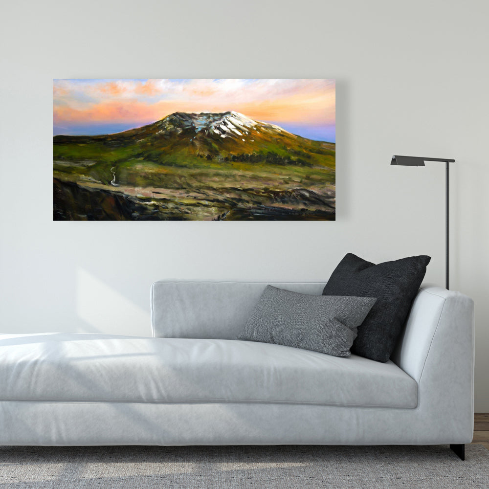 Mountainous View Trees Canvas | Blue Landscape Home Decor