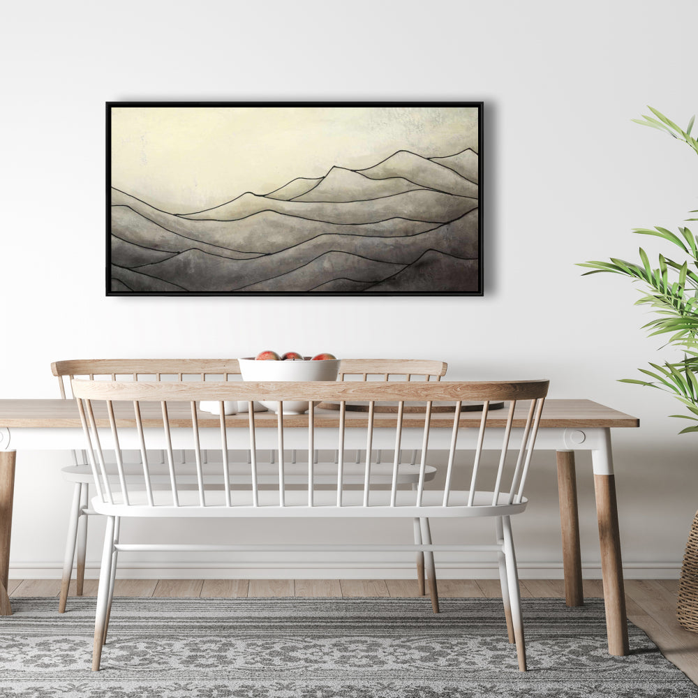 Brown Bedroom Mountains Canvas - Desaturated Waves Decor