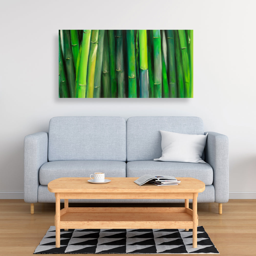 Toile de bambou – Décoration de chambre botanique | Art floral