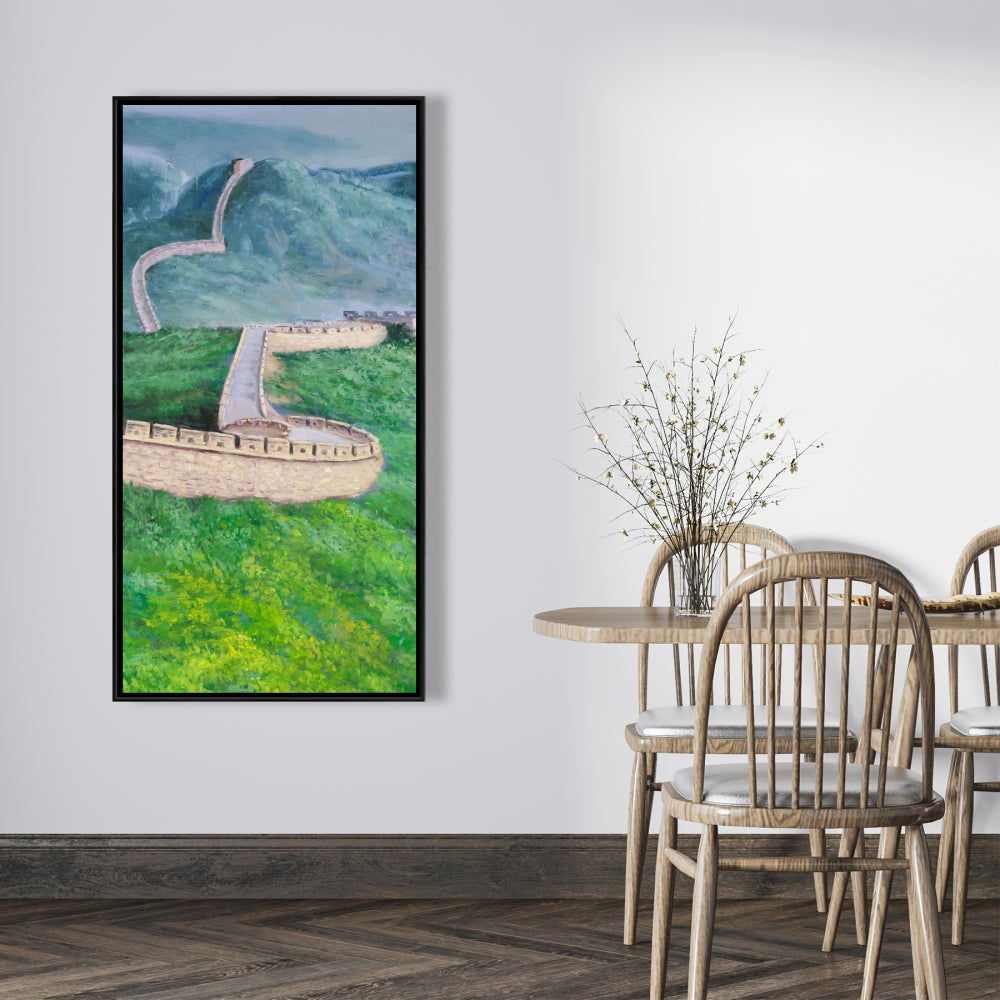 Great Wall of China Framed Canvas | Modern Bedroom Decor