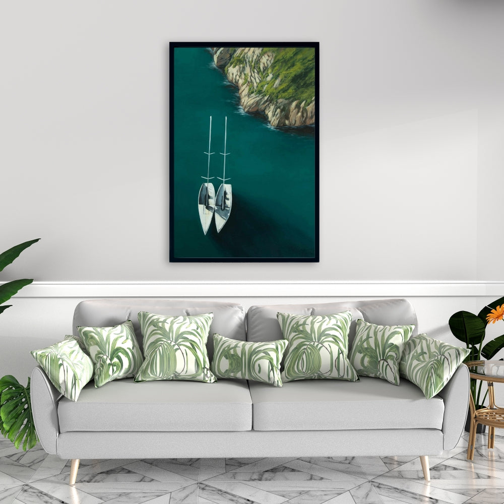 Smooth Sailing Marine Coastal Bedroom | Framed Canvas Decor