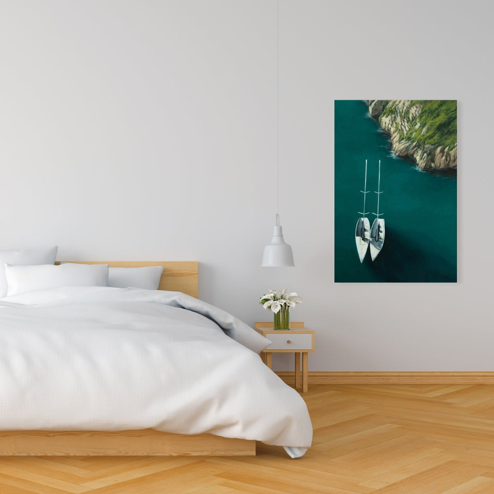 Smooth Sailing Coastal Boat Bedroom Canvas | Home Decor Art